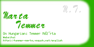 marta temmer business card